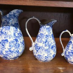 Blue and white ceramic jugs L/M/S Display pieces