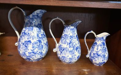 Blue and white ceramic jugs L/M/S Display pieces