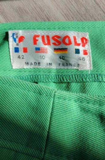 1960s Vintage Fusalp bright green wide leg tailored trousers