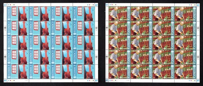 2009 United Nations New York Economic & Social Council Commemorative Stamps Sheet Mint Never Hinged (MNH)