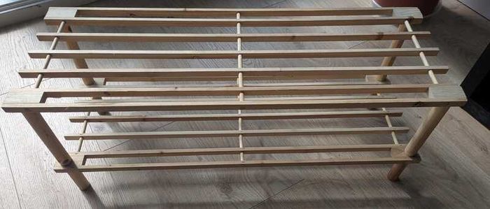 Natural 2 Tier Wooden Shoe Rack