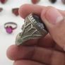 Antique Boho Jewellery 15 Mixed Brass Stone & Glass Rings Image 9