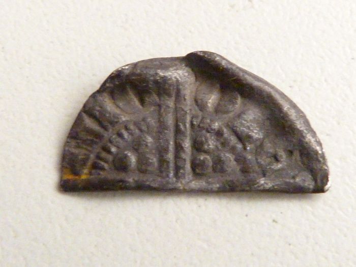 Cut long cross silver penny