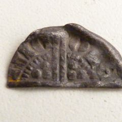 Cut long cross silver penny