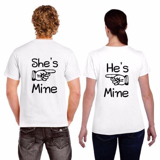 He's Mine And She's Mine Couple T-shirts For Valentines Day Gift Present
