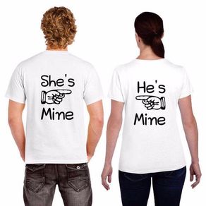 He's Mine And She's Mine Couple T-shirts For Valentines Day Gift Present