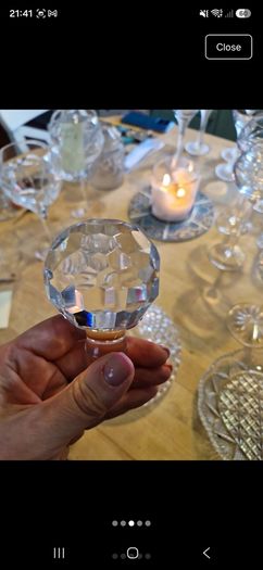 Vintage Waterford Crystal Alana Ships Decanter with a matching faceted ball stopper
