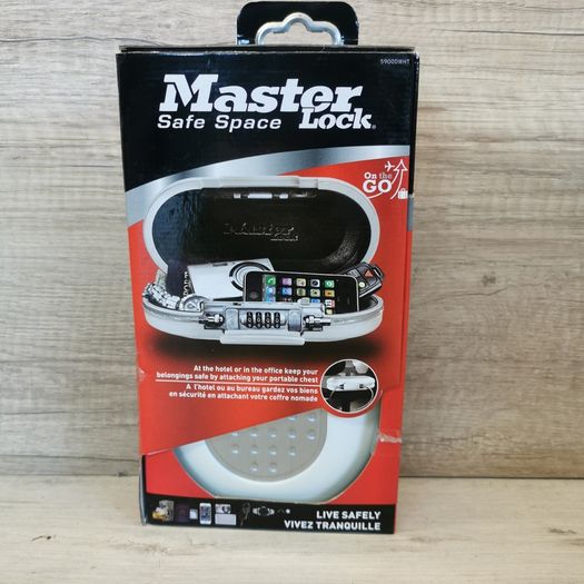Master Lock Portable Small Lock Box, Set Your Own Combination Lock Portable Safe, Personal Travel Safe, 5900D, Gunmetal Grey, 9-17/32 in. Wide