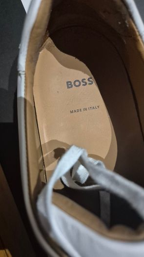 Hugo boss white leather trainers