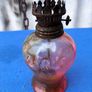 vintage red bowl oil lamp Image 2