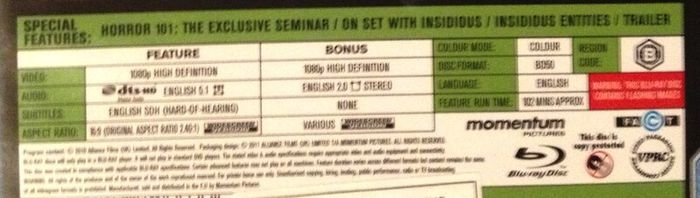 Insidious [2011] [Blu-ray Movie]
