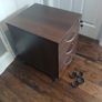 Hunts Office 3-Drawer Mobile Pedestal Filing Cabinet Dark Walnut Lockable Image 4