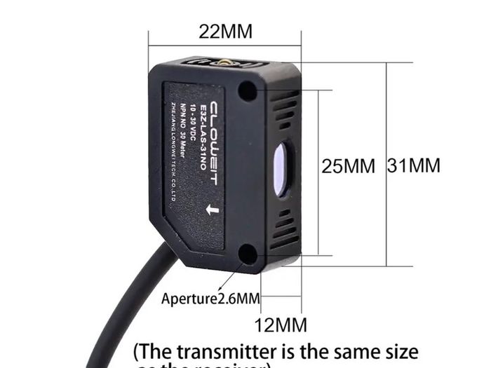 Laser Beam Laser Beam Photoelectric Switch Infrared Sensor PNP 30meter Far Distance Transmission Small  Photo Switches
