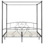 Canopy Bed Frame Grey Metal 200x200 cm Image 2