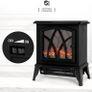 NEW SALE | Electric Fireplace Stove Heater 2000W with Fire Flame Effect, 2 Heat Settings, Adjustable Thermostat, Freestanding Portable Electric Log Wood Burner Effect Image 3