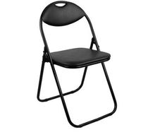Folding Chair Padded Paris Faux Leather Chair Home Office Dining (1 X Chair, Black)