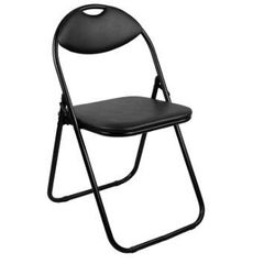 Folding Chair Padded Paris Faux Leather Chair Home Office Dining (1 X Chair, Black)