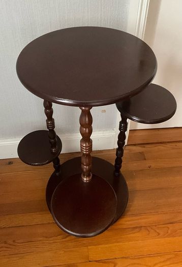Vintage Mahogany Tiered Plant Stand