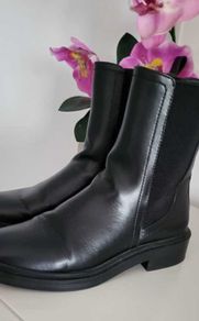 PARFOIS Black Elasticated Sides Hi Ankle Boots Sz 40 (Fit 6.5 - 7UK) - Rrp 49.99 (New)