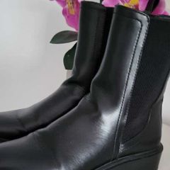PARFOIS Black Elasticated Sides Hi Ankle Boots Sz 40 (Fit 6.5 - 7UK) - Rrp 49.99 (New)