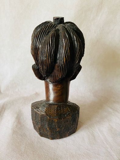 African wood carved bust
