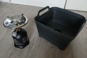 NEW Gas camping stobe fot catridge type 200 and sink bowl with removabke plug 10e