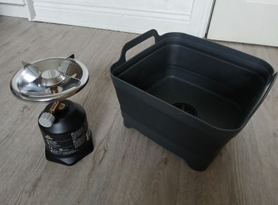 NEW Gas camping stobe fot catridge type 200 and sink bowl with removabke plug 10e