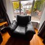 leather 3 piece sofa and foot stool Image 5
