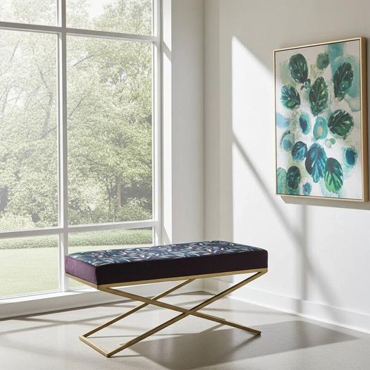 Metal-Framed Bench 100x40cm