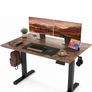 Electric Standing Desk 120x60cm Height Adjustable Desk with 3 Memory Presets & Sit Stand Reminder, Quiet Home Office Computer Desk with LED Display, Cable Holes & Hooks, Rustic Brown Image 10