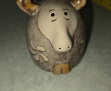 Studio Pottery Sheep Farm Ornament Figurine Stoneware Pottery Money bank.