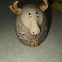 Studio Pottery Sheep Farm Ornament Figurine Stoneware Pottery Money bank.
