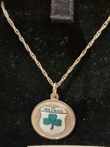 Vintage sterling silver pendant with enamel