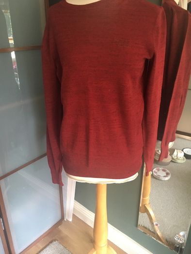 2 for 1 offer - SuperDry Navy - Fleece lined Jacket and Free Burgundy Premium Knitwear Jumper - Size S