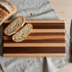 Handmade Smaller Edge-Grain Chopping Board - Maple, Walnut and Cherry Hardwoods
