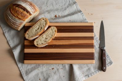 Handmade Smaller Edge-Grain Chopping Board - Maple, Walnut and Cherry Hardwoods