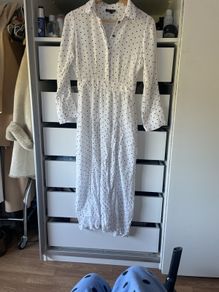 Top shop white black spot dress