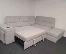 New Light Grey Corner Sofa bed with Charger Point