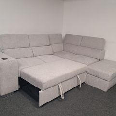 New light Grey Corner Sofa bed