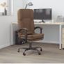 Massage Reclining Office Chair Brown Fabric Image 2