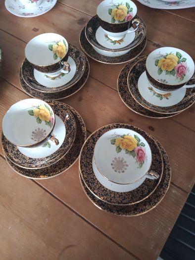 ,5 vintage china trios imperial china