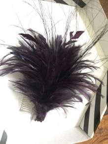 Vanity Fair plum fascinator for wedding bride/groom