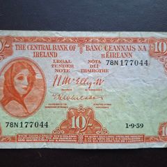 Central Bank of Ireland. Lady Lavery 10 shillings (1959)#5
