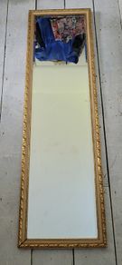 Antique ornate gold bevelled dressing mirror