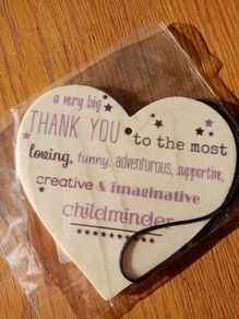 Bnwt wooden heart childminder