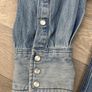 Vintage Carhartt Pearl Snap Button Heavyweight Denim Shirt Mens Large Image 3