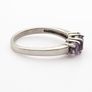 Minimalist 925 Sterling Silver & Amethyst Trilogy Ring Image 7