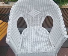 White wicker chair