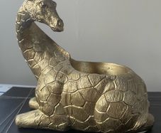 Gold Giraffe Shelf Decor - Plant Pot or Candle Holder