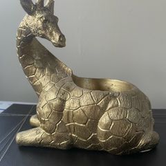 Gold Giraffe Shelf Decor - Plant Pot or Candle Holder